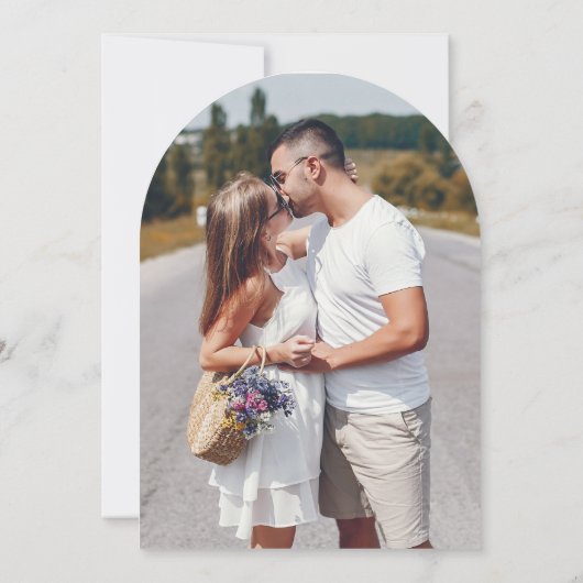 Chic Boho Fotobruiloft Bewaar de datum Kaart (Achterkant)