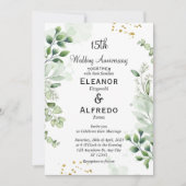 Chic Boho Greenery Wedding Jubileum Uitnodigingen (Voorkant)