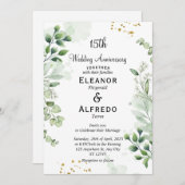 Chic Boho Greenery Wedding Jubileum Uitnodigingen (Voorkant / Achterkant)