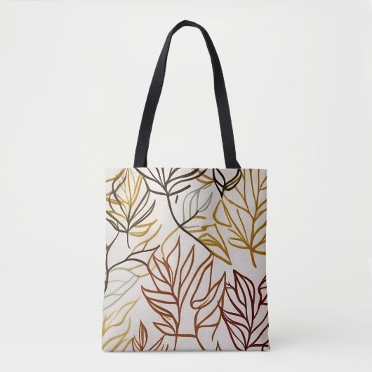Chic boho herfstbladeren vector abstract tote bag (Voorkant)