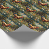  chic boho kippenweidelandschap cadeaupapier (Hoek)