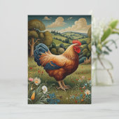  chic boho kippenweidelandschap kaart (Staand voorkant)