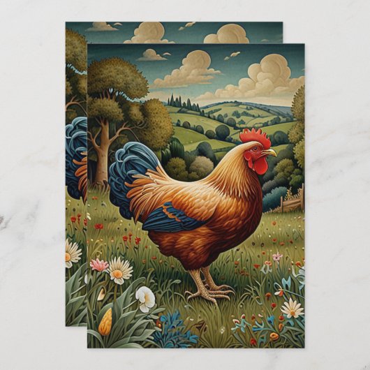 chic boho kippenweidelandschap kaart (Voorkant / Achterkant)