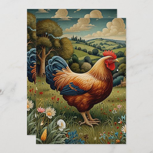 chic boho kippenweidelandschap kaart (Voorkant / Achterkant)