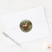 chic boho kippenweidelandschap ronde sticker (Envelop)