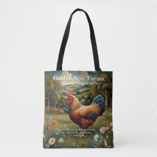 chic boho kippenweidelandschap tote bag