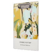 Chic Boho Kleurrijke Gele Oker Geschilderde Bloeme Klembord (Links)