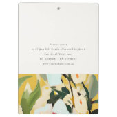 Chic Boho Kleurrijke Gele Oker Geschilderde Bloeme Klembord (Achterkant)