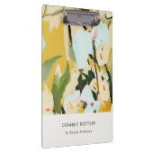 Chic Boho Kleurrijke Gele Oker Geschilderde Bloeme Klembord (Rechts)