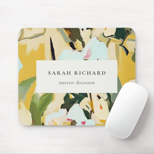 Chic Boho Kleurrijke Gele Oker Geschilderde Bloeme Muismat (Met muis)