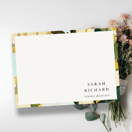 Chic Boho Kleurrijke Gele Oker Geschilderde Bloeme Notitiekaartje