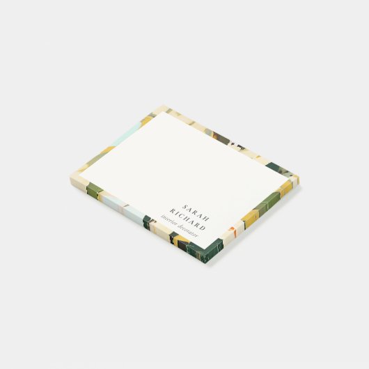 Chic Boho Kleurrijke Gele Oker Geschilderde Bloeme Post-it® Notes (Schuin)