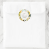 Chic Boho Kleurrijke Gele Oker Geschilderde Bloeme Ronde Sticker (Tas)