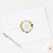 Chic Boho Kleurrijke Gele Oker Geschilderde Bloeme Ronde Sticker (Envelop)