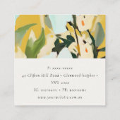 Chic Boho Kleurrijke Gele Oker Geschilderde Bloeme Vierkante Visitekaartje (Achterkant)