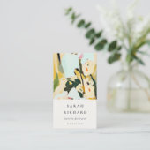 Chic Boho Kleurrijke Gele Oker Geschilderde Bloeme Visitekaartje (Staand voorkant)