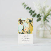 Chic Boho Kleurrijke Gele Oker Geschilderde Bloeme Visitekaartje (Staand voorkant)