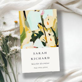 Chic Boho Kleurrijke Gele Oker Geschilderde Bloeme Visitekaartje