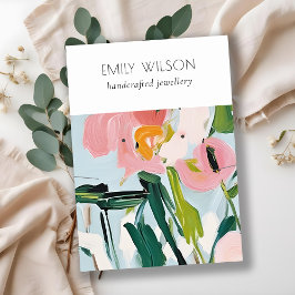 Chic Boho Kleurrijke Geschilderde Bloemen Ketting  Visitekaartje