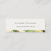 Chic Boho Kleurrijke Groen Roze Geschilderde Bloem Mini Visitekaartje (Achterkant)