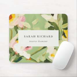 Chic Boho Kleurrijke Groen Roze Geschilderde Bloem Muismat