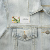 Chic Boho Kleurrijke Groen Roze Geschilderde Bloem Naamplaatje (In situ)