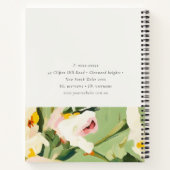 Chic Boho Kleurrijke Groen Roze Geschilderde Bloem Notitieboek (Achterkant)