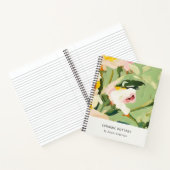 Chic Boho Kleurrijke Groen Roze Geschilderde Bloem Notitieboek (Binnen)