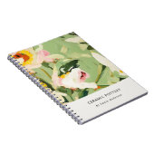 Chic Boho Kleurrijke Groen Roze Geschilderde Bloem Notitieboek (Rechterzijde)