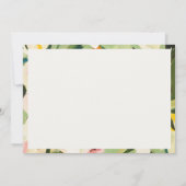 Chic Boho Kleurrijke Groen Roze Geschilderde Bloem Notitiekaartje (Achterkant)