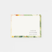 Chic Boho Kleurrijke Groen Roze Geschilderde Bloem Post-it® Notes (Voorkant)