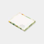 Chic Boho Kleurrijke Groen Roze Geschilderde Bloem Post-it® Notes (Schuin)