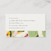 Chic Boho Kleurrijke Groen Roze Geschilderde Bloem Visitekaartje (Achterkant)