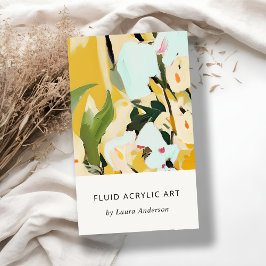 Chic Boho Kleurrijke Oker Geel Geschilderde Bloeme Visitekaartje