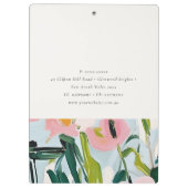 Chic Boho Kleurrijke Roze Blauw Groen Geschilderde Klembord (Achterkant)