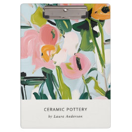 Chic Boho Kleurrijke Roze Blauw Groen Geschilderde Klembord