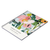 Chic Boho Kleurrijke Roze Blauw Groen Geschilderde Notitieboek (Linkerzijde)