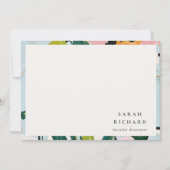 Chic Boho Kleurrijke Roze Blauw Groen Geschilderde Notitiekaartje (Voorkant)