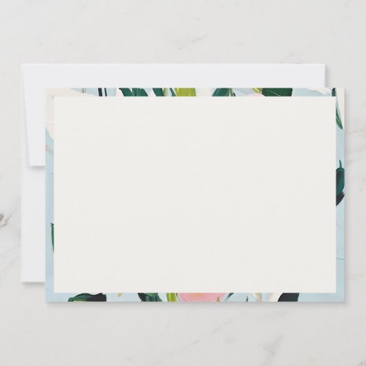 Chic Boho Kleurrijke Roze Blauw Groen Geschilderde Notitiekaartje (Achterkant)