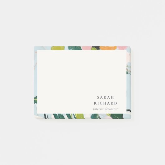 Chic Boho Kleurrijke Roze Blauw Groen Geschilderde Post-it® Notes (Voorkant)