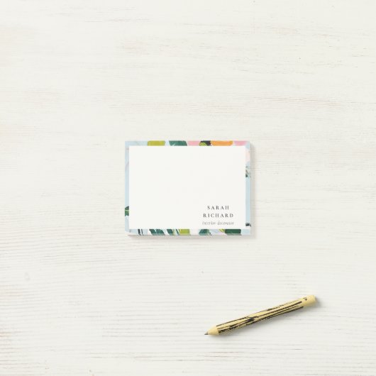 Chic Boho Kleurrijke Roze Blauw Groen Geschilderde Post-it® Notes (Op bureau)