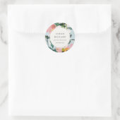 Chic Boho Kleurrijke Roze Blauw Groen Geschilderde Ronde Sticker (Tas)