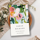 Chic Boho Kleurrijke Roze Blauw Groen Geschilderde Visitekaartje