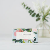 Chic Boho Kleurrijke Roze Blauw Groen Geschilderde Visitekaartje (Staand voorkant)