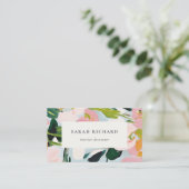 Chic Boho Kleurrijke Roze Blauw Groen Geschilderde Visitekaartje (Staand voorkant)