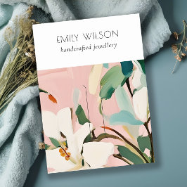 Chic Boho Kleurrijke Roze Blauwgroen Geschilderde  Visitekaartje