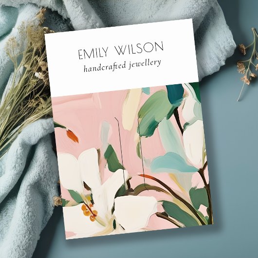 Chic Boho Kleurrijke Roze Blauwgroen Geschilderde  Visitekaartje