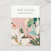 Chic Boho Kleurrijke Roze Blauwgroen Geschilderde  Visitekaartje (Voorkant)