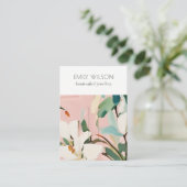 Chic Boho Kleurrijke Roze Blauwgroen Geschilderde  Visitekaartje (Staand voorkant)