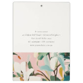 Chic Boho Kleurrijke Roze Blauwgroen Groen Geschil Klembord (Achterkant)